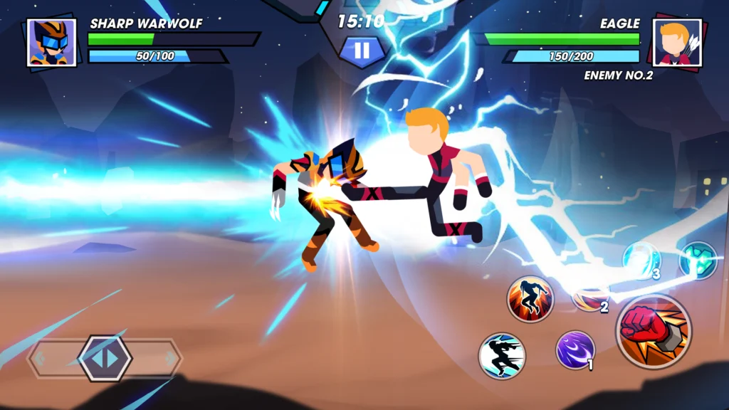 Unlocked all levels and characters in Stick Hero Fight Mod APK
