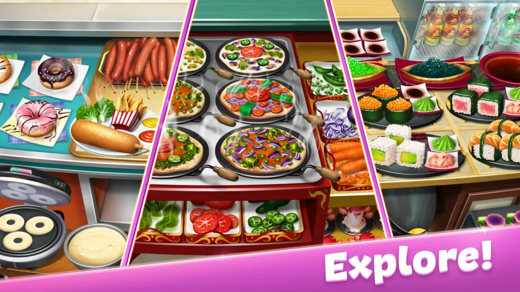 Cooking Fever Mod APK unlocked all restaurants. 